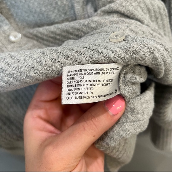 Women's Waffle Knit Button Down Cardigan Sweater - Picture 5 of 6